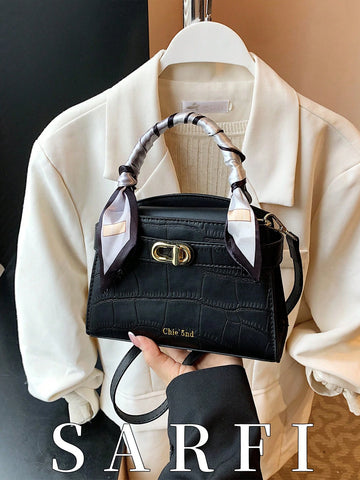 Fashionable High-End Lychee Pattern Women's Handbag