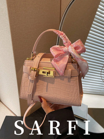 Fashionable High-End Lychee Pattern Women's Handbag
