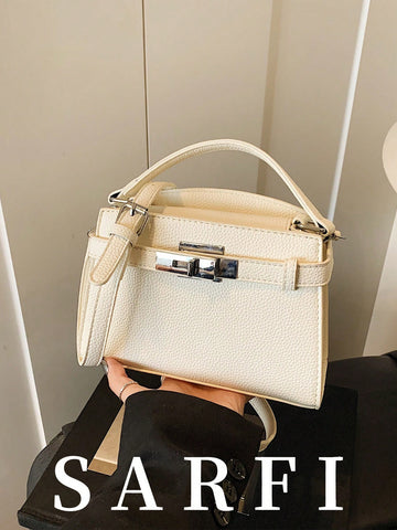 Fashionable High-End Lychee Pattern Women's Handbag