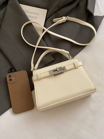 Fashionable High-End Lychee Pattern Women's Handbag