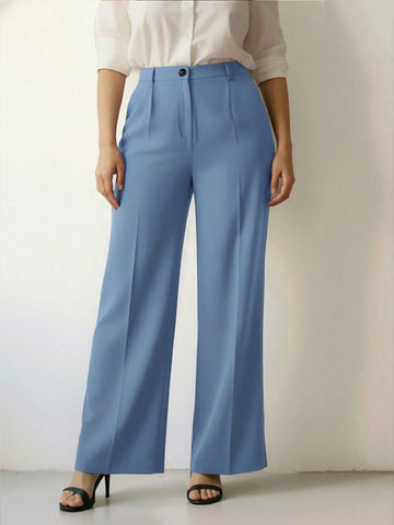 Women's High Waist Pleated Loose Fit Trousers