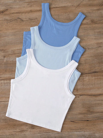 INAWLY Bow Embroidery Pattern Women Round Neck Tank Top Graphic Tees