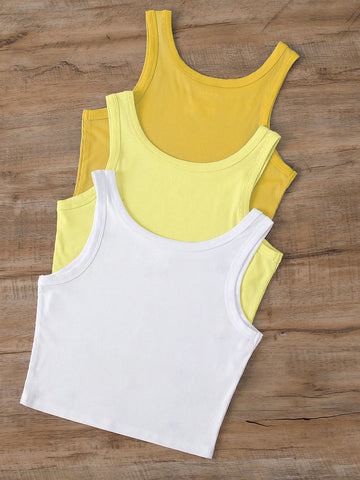 INAWLY Bow Embroidery Pattern Women Round Neck Tank Top Graphic Tees