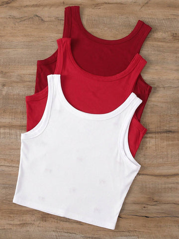 INAWLY Bow Embroidery Pattern Women Round Neck Tank Top Graphic Tees
