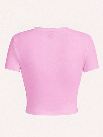 Women Summer Book Printed Round Neck Short Sleeve Casual T-Shirt With Slogan BOOK LOVER