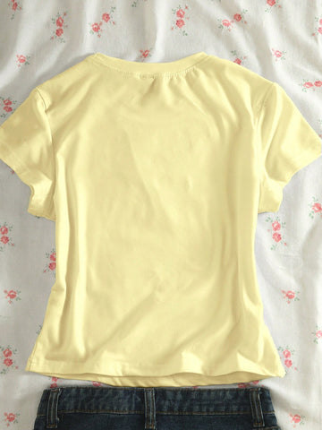 Women's Printed Casual Short Sleeve Round Neck T-Shirt