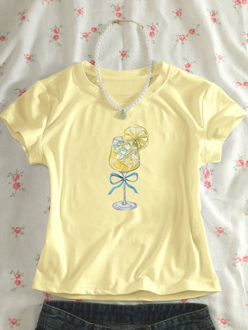 Women's Printed Casual Short Sleeve Round Neck T-Shirt