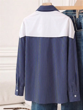 Solid Color Shawl 2 In 1 Regular Long Sleeve Shirt