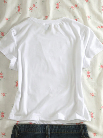 Women's Printed Casual Short Sleeve Round Neck T-Shirt