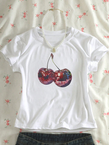 Women's Printed Casual Short Sleeve Round Neck T-Shirt