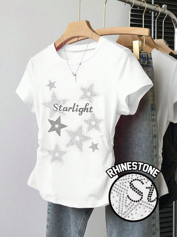 Women's Solid Color Round Neck Short Sleeve T-Shirt