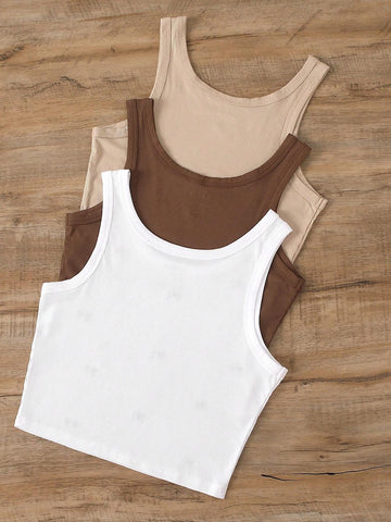 INAWLY Bow Embroidery Pattern Women Round Neck Tank Top Graphic Tees