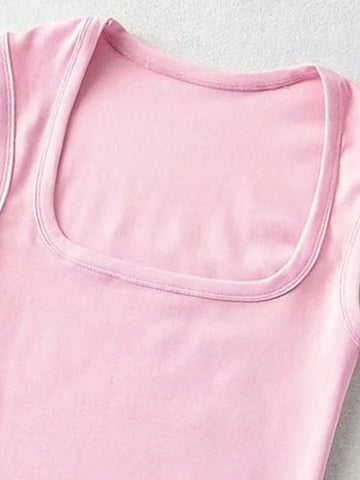 Women's Solid Color Round Neck Sleeveless Tank Top