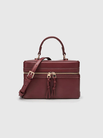 Fashionable Hard-Sided Blue Square Handbag, With Dual Shoulder Straps