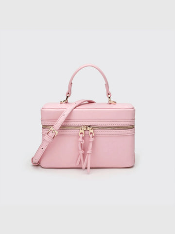 Fashionable Hard-Sided Blue Square Handbag, With Dual Shoulder Straps