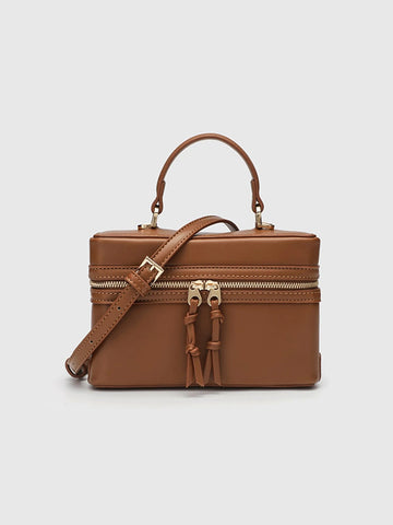 Fashionable Hard-Sided Blue Square Handbag, With Dual Shoulder Straps
