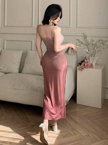Joudiya Women Gradient Color Slim-Fit Dress With Spaghetti Stra