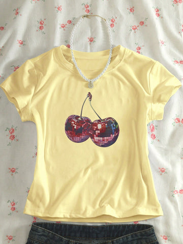 Women's Printed Casual Short Sleeve Round Neck T-Shirt