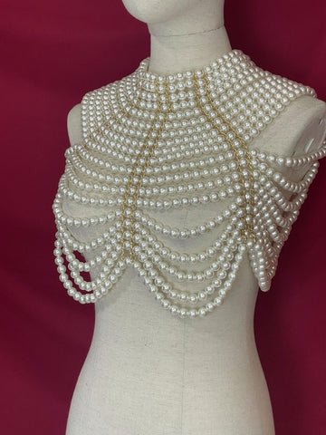 Ladies artificial pearl chain decorative body chain