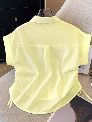 Women's Casual Knight Print Short Sleeve Single-Breasted Shirt
