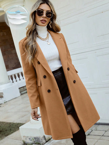 Pariaura Lapel Neck Double Breasted Overcoat