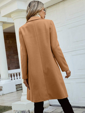 Pariaura Lapel Neck Double Breasted Overcoat