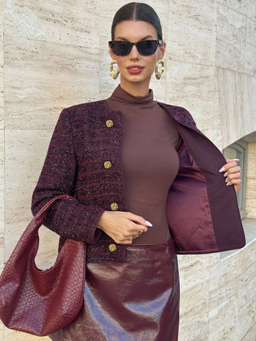 Editum Double Breasted Open Front Jacket