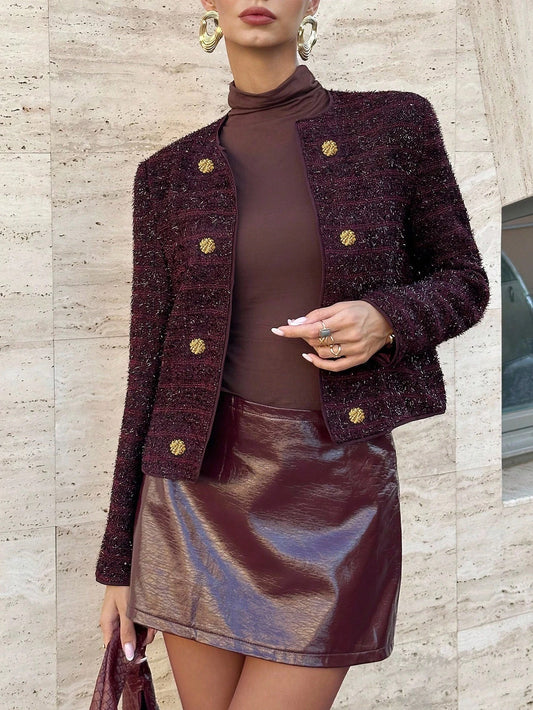 Editum Double Breasted Open Front Jacket