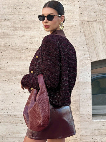 Editum Double Breasted Open Front Jacket