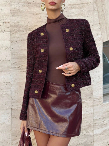 Editum Double Breasted Open Front Jacket