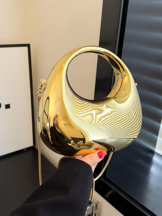 Lightweight, Business Casual Rhinestone Decor Bucket Bag