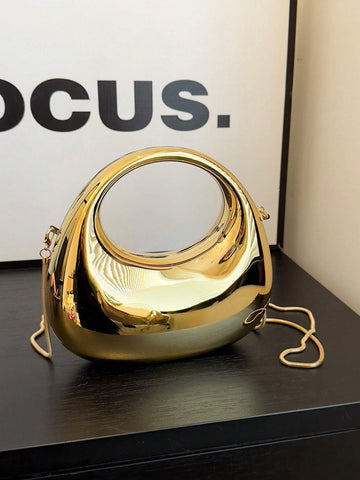 Lightweight, Business Casual Rhinestone Decor Bucket Bag