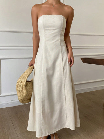 Casual Solid Color Midi Dress