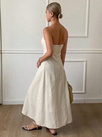 Casual Solid Color Midi Dress