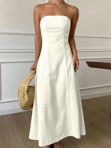 Casual Solid Color Midi Dress