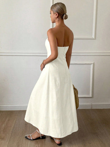 Casual Solid Color Midi Dress