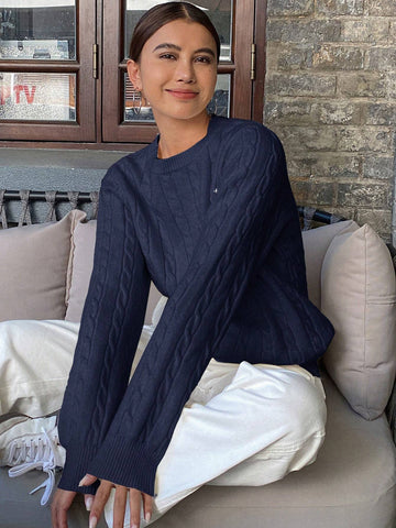 Loose Fit Embroidered Horse Design Sweater