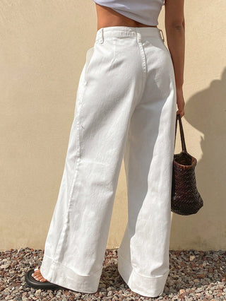 Women's Loose Casual Solid Color Denim Jeans