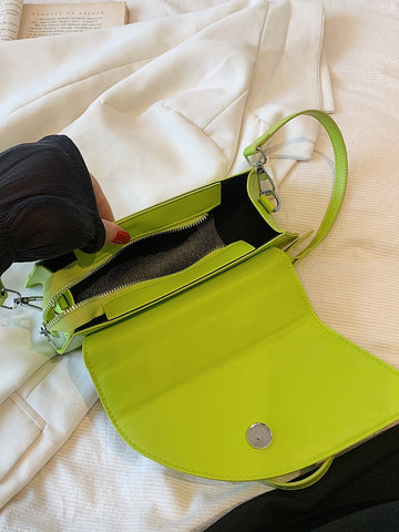 Long Asymmetrical Fashion Metal Clutch Bag With Flap