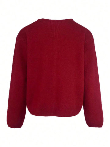 Women's Bow Decor Long Sleeve Loose Casual Top