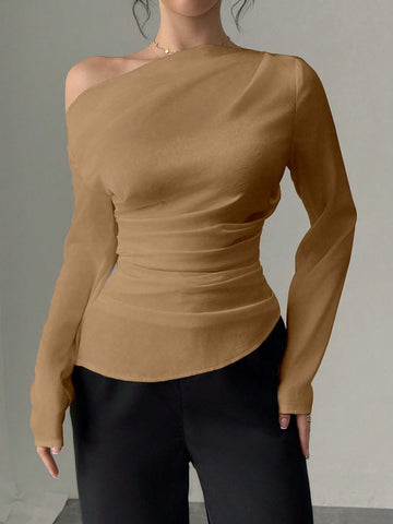 Women's Elegant Asymmetrical Neck Blouse