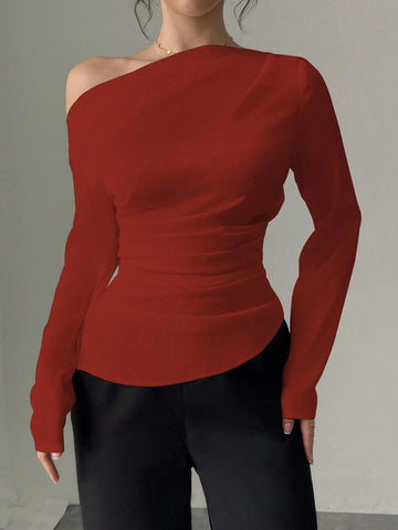 Women's Elegant Asymmetrical Neck Blouse