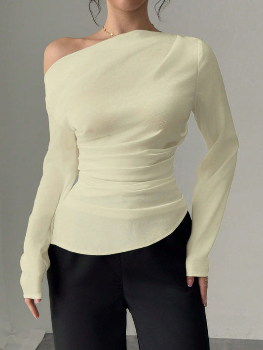 Women's Elegant Asymmetrical Neck Blouse