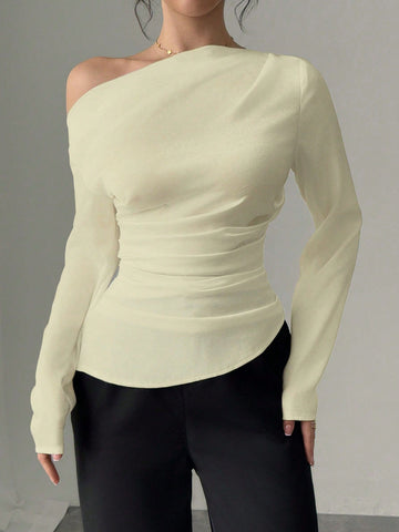 Women's Elegant Asymmetrical Neck Blouse