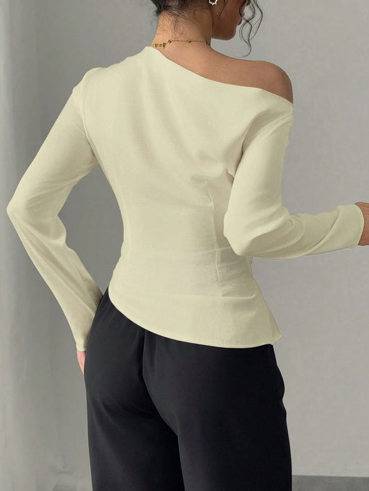 Women's Elegant Asymmetrical Neck Blouse