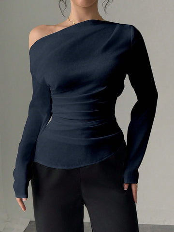 Women's Elegant Asymmetrical Neck Blouse
