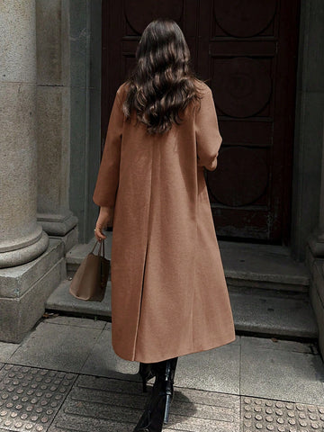 Lunessa Casual Long Woolen Collar Jacket