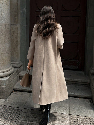 Lunessa Casual Long Woolen Collar Jacket