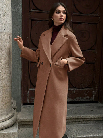 Lunessa Casual Long Woolen Collar Jacket