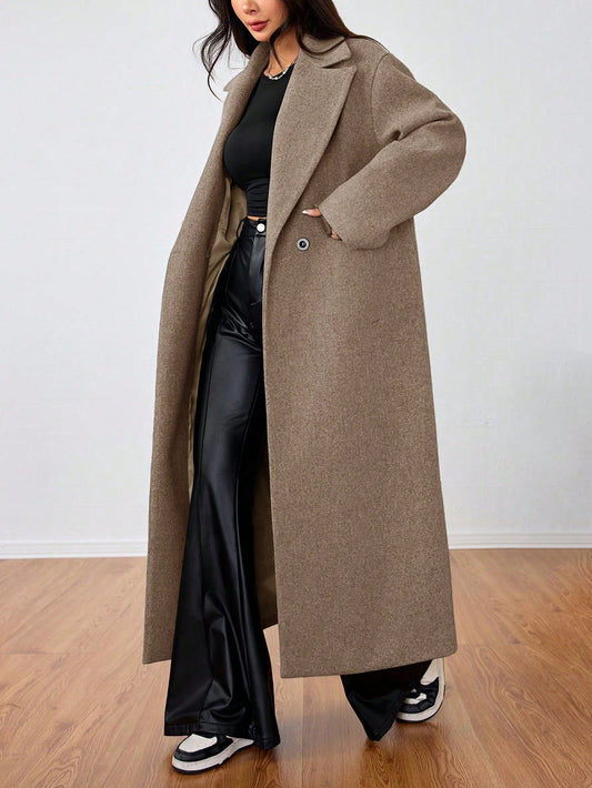 Lunessa Casual Long Woolen Collar Jacket